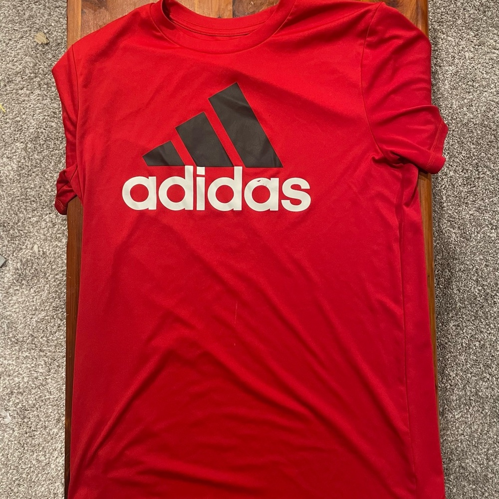 Adidas Red Short Sleeve Tee with Classic Logo